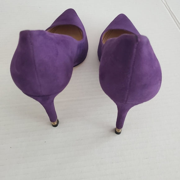 Tory Burch Purple Suede Leather Pumps size 7.5 M. - Picture 4 of 14